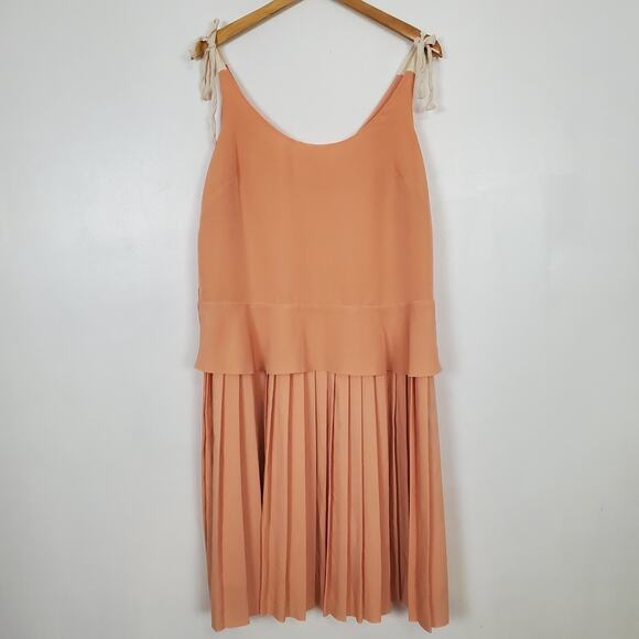 Anthropologie Paper Crown Covilha dress medium peach tie strap - Picture 1 of 9